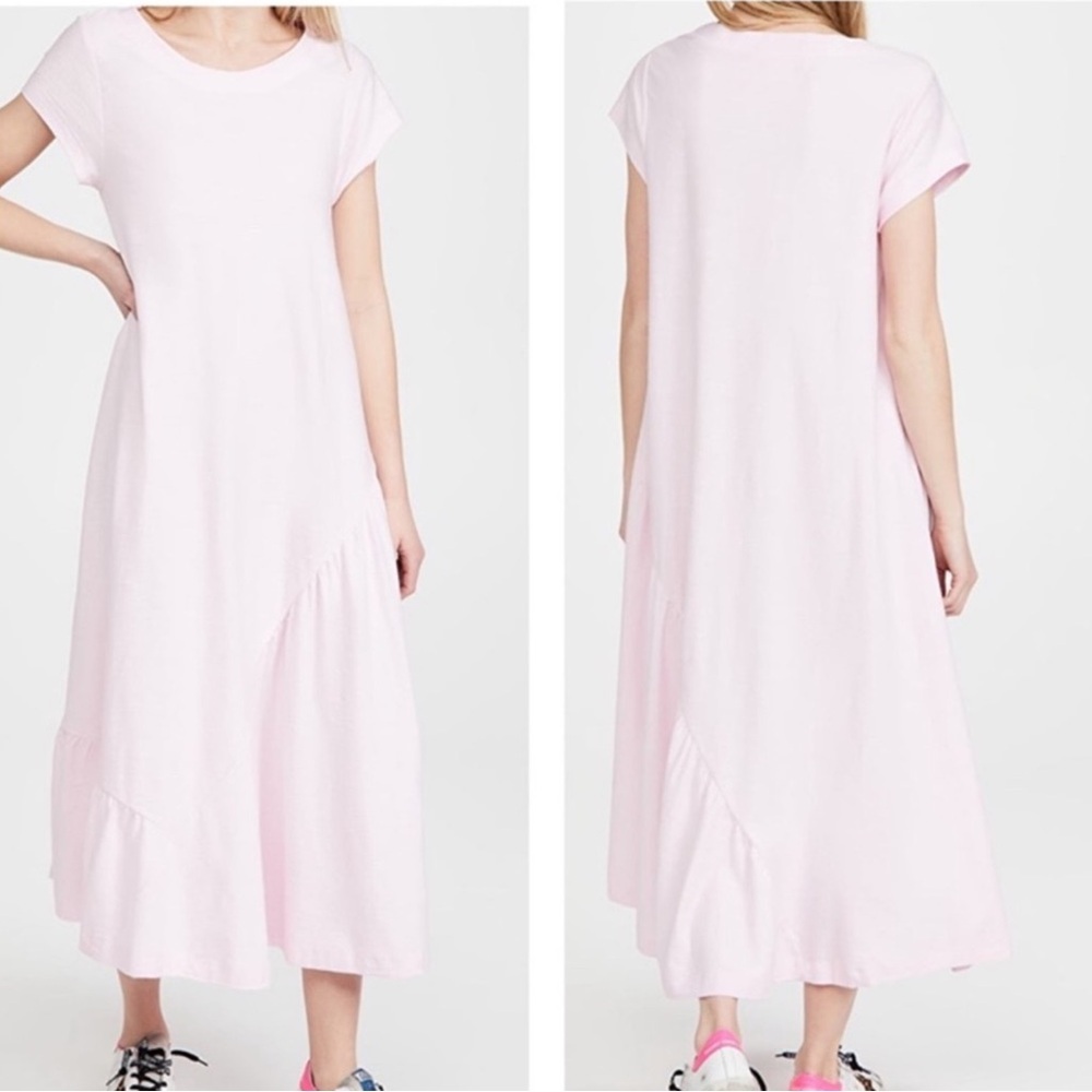 Free People Beach Light Pink Lena Midi Linen Blend Dress size small